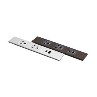 【LAMP】國際牌AC插座+國際牌AC插座+易智快充25w USB(超薄面板貼合訂製傢俱-金屬質感面板-LAMP省空間系列)