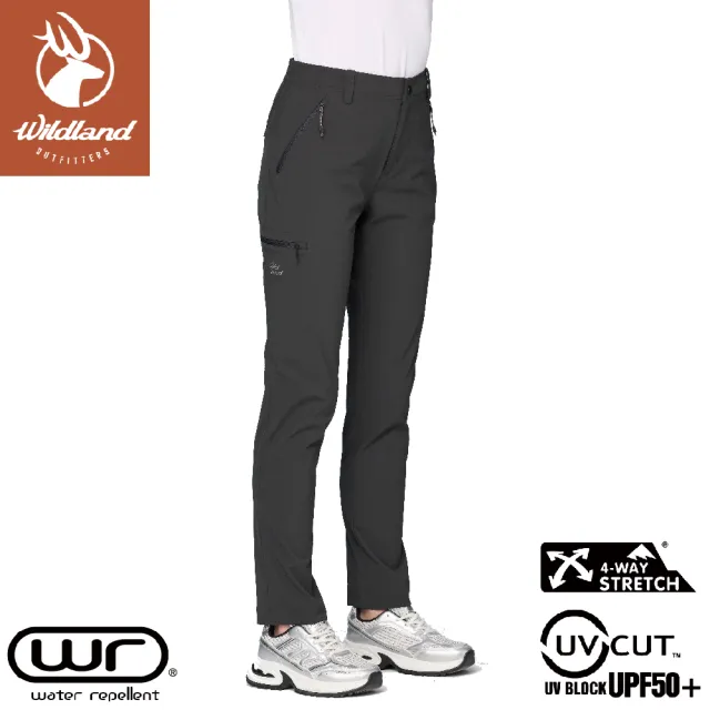 【Wildland 荒野】女 彈性Dobby山系立裁長褲《石板綠》0B31331/機能褲/運動褲/休閒褲(悠遊山水+)