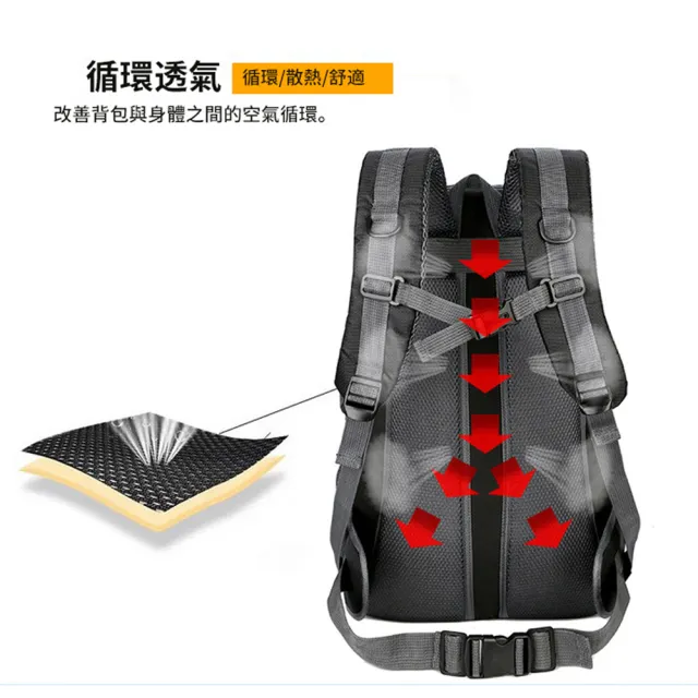 【Starshop】輕量戶外徒步登山後背包 40L 大容量雙肩包 旅行背包 休閒書包 露營收納包(可掛