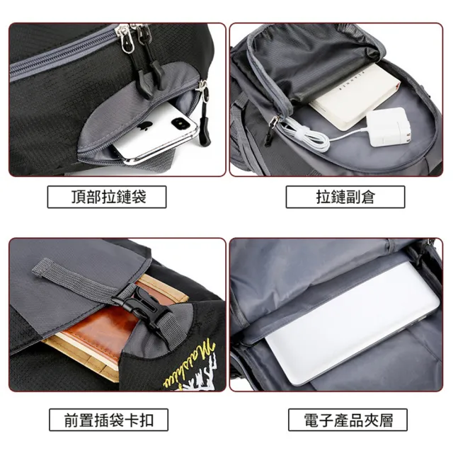 【Starshop】輕量戶外徒步登山後背包 40L 大容量雙肩包 旅行背包 休閒書包 露營收納包(可掛登山