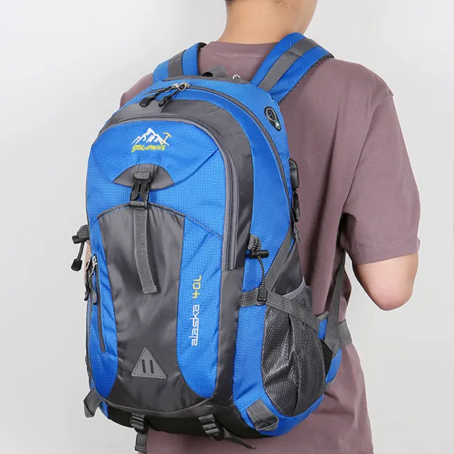 【Starshop】輕量戶外徒步登山後背包 40L 大容量雙肩包 旅行背包 休閒書包 露營收納包(可掛