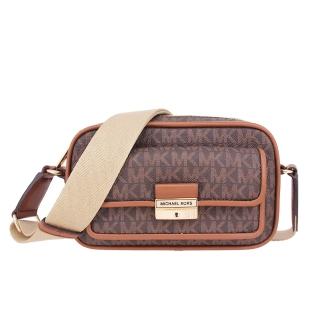 【Michael Kors】BRADSHAW系列 PVC皮革 寬背帶 肩揹包 / 斜揹包 / 相機包(字母咖)