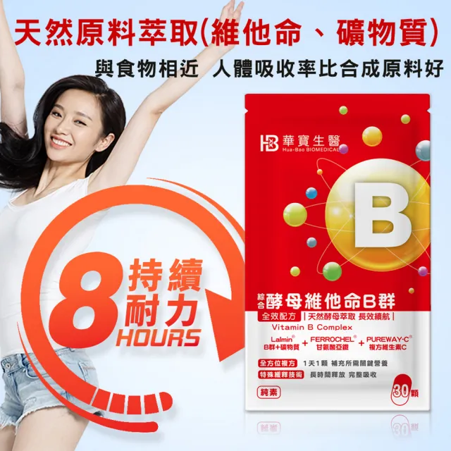 【華寶生醫】緩釋綜合酵母維他命B群(30顆/袋 全素)