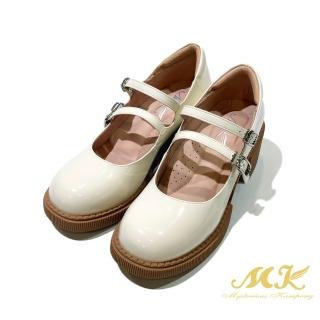 【MK】個性雙帶瑪莉珍跟鞋(米白色)
