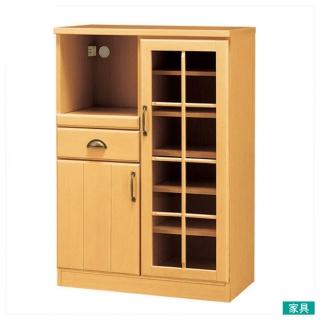 【NITORI 宜得利家居】◎微波爐櫃 電器櫃 MIRANDA2 80公分 淺褐色(MIRANDA 微波爐櫃)