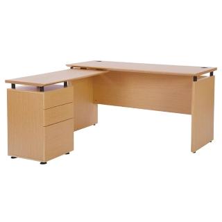【NITORI 宜得利家居】◆L型 電腦桌 辦公桌 RB004 140 LBR(L型辦公桌 辦公桌 事務桌 桌子 居家辦公)