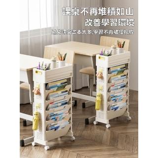 【匠俱】桌邊書架可移動 附掛 附萬向輪 側面網孔 40x19.5x51cm(書桌收納置物架 課桌側邊書籍 整理架)