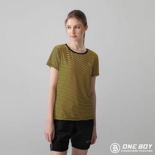 【ONE BOY】冰科技無印痕條紋冰鋒T恤(N22200)