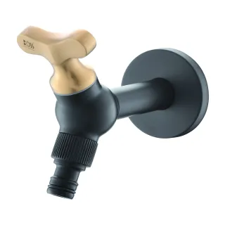 【BOSS】米老鼠長栓 316不銹鋼 戶外 陽台 花園 龍頭 長栓  黑x金