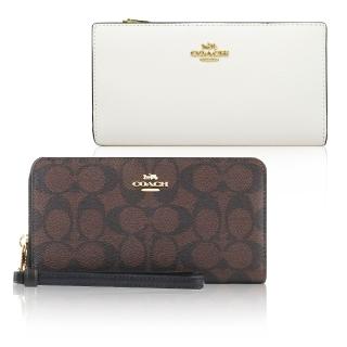 【COACH】經典LOGO多卡拉鍊/扣式長夾 手機袋(多款可選)