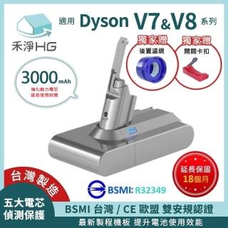 【HG 禾淨家用】Dyson戴森 適用V7.V8系列 DC8300 3000mAh 副廠吸塵器配件 鋰電池(加贈 開關卡扣.後置濾網)
