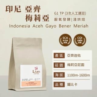 【戀】印尼 亞齊迦佑 梅莉亞莊園 鐵筆卡 G1 TP 厭氧發酵處理 淺焙精品咖啡豆(227g/袋)