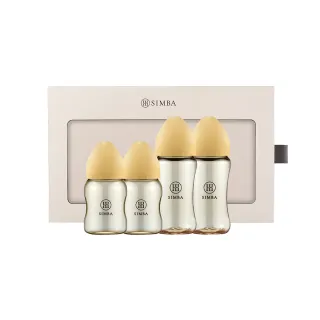 【Simba 小獅王辛巴官方直營】限定晨諾新生奶瓶禮盒(蘊蜜鉑金PPSU彌月禮盒 2中2小 贈心意提袋)