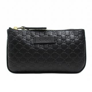 【GUCCI 古馳】經典Guccissima壓紋短夾皮夾鑰匙包 黑色(544248黑色鑰匙包)