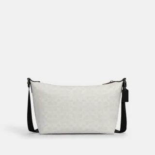 【COACH】蔻馳官方直營 FINN經典Logo斜背手袋-青銅色硬體/粉筆白色/黑色(CAJ91)