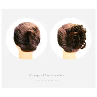 【HaNA 梨花】特惠自然蓬髮增加髮量抓夾款 髮圈款優雅花苞丸子頭假髮(假髮片 禿頭 白髮 髮包)