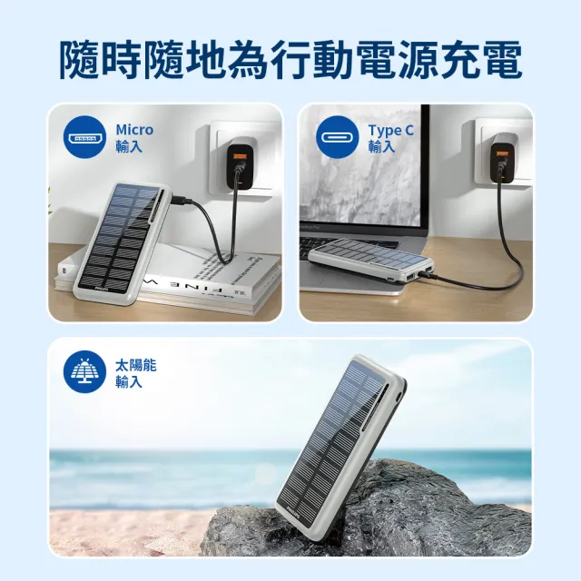 【Philips 飛利浦】DLP7728N 10000mAh  2孔輸出 太陽能行動電源(有太陽就有電/多孔輸入_37Wh_具Wh標示)