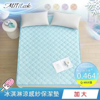 【MIT iLook】專利冰霧極凍涼感冰冰防護保潔墊(加大-多款選/Q-MAX值0.46/冰涼/涼感/冰絲涼墊)