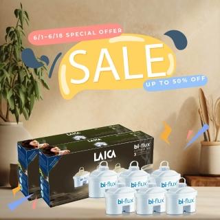 【LAICA 萊卡】bi-flux長效8周咖啡與茶專用濾芯(義大利原裝進口 6入/盒)