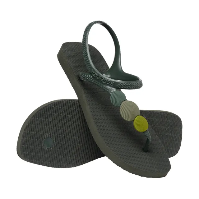【havaianas 哈瓦仕】涼鞋 女鞋 夾腳拖 拖鞋 雞蛋花 Flash Urban Plus 墨綠 4144382-4896W(哈瓦士)
