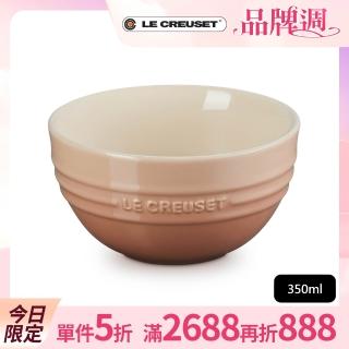 【Le Creuset】瓷器韓式飯碗350ml(卡布奇諾)