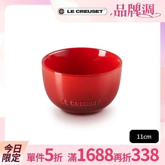 【Le Creuset】瓷器花蕾系列餐碗11cm(櫻桃紅)