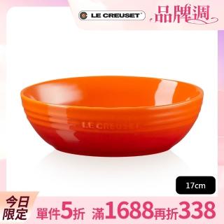 【Le Creuset】瓷器橢圓形湯碗17cm(火焰橘)