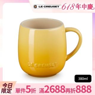 【Le Creuset】瓷器蛋蛋馬克杯380ml(蜂蜜黃)