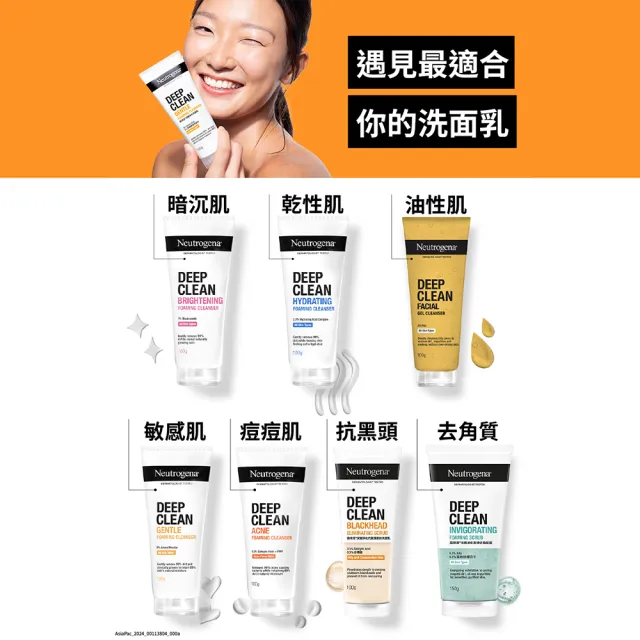 【Neutrogena 露得清】深層淨化洗面乳100g x9入(深層淨化/抗黑頭柔珠/保濕/透亮/抗痘/毛孔潔淨 6款任選)