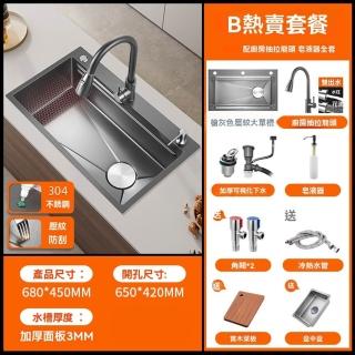 【G好太太工廠店】蜂窩壓紋奈米槽 68x45 B熱賣套餐 多功能雙臺階(奈米水槽 飛雨水槽 水槽 預購15天)