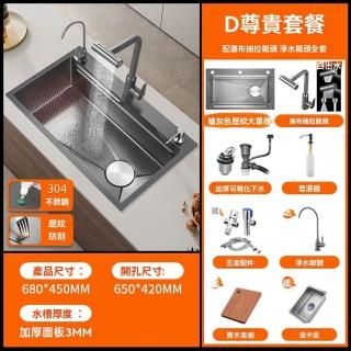 【G好太太工廠店】蜂窩壓紋奈米槽 68x45 D尊貴套餐 多功能雙臺階(奈米水槽 飛雨水槽 水槽 預購15天)