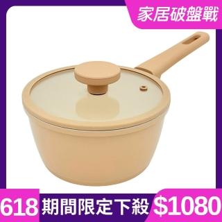 【金太郎】韓國製造陶瓷強化片手鍋18cm(安心使用、簡約美型、不易沾黏 單柄)