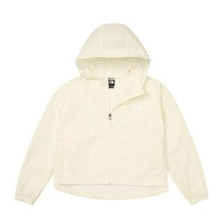 【The North Face】TNF 休閒 運動 DWR防潑水防風外套 W CROP UPF WIND JACKET - AP 女 米白(NF0A8C12QLI)