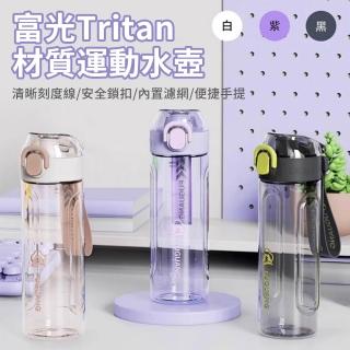 【SUNY】Tritan材質一鍵彈蓋手提運動水壺 600ML 帶刻度透明水瓶 隨身水瓶 水杯 健身杯 隨身瓶