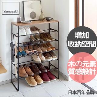 【YAMAZAKI】tower雅痞六層鞋架-黑(鞋架/鞋櫃/鞋子收納/脫鞋架/層架/玄關收納架)