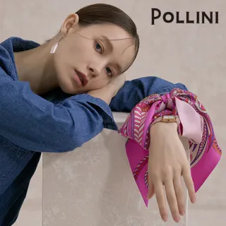 義大利直送POLLINI100%蠶絲雙面絲巾