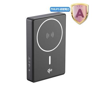 【Philips 飛利浦】DLP2719Q QI2.0 10000mAh 立架式磁吸無線快充行動電源(MagSafe/ 36Wh 具Wh標示)