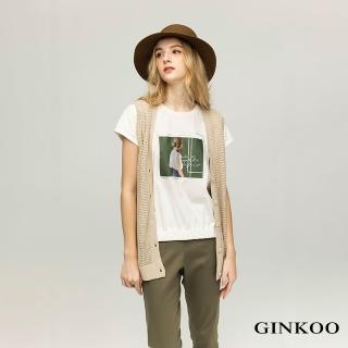 【GINKOO 俊克】V領鈕扣針織背心