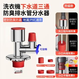 【ANTIAN】洗衣機下水道三通防臭排水管分水器 廚房防臭過濾地漏 廁所防溢水過濾轉接頭
