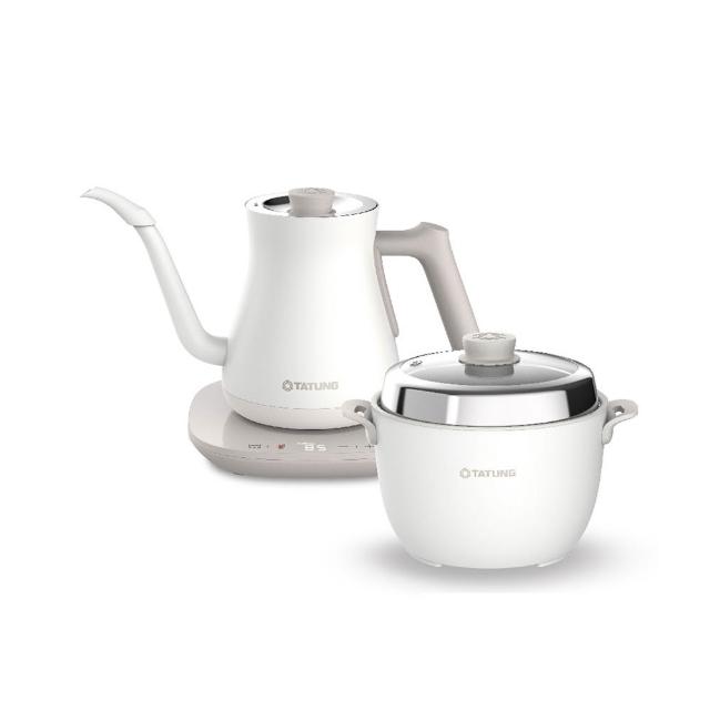 【TATUNG 大同】1+1輕享料理組/3人份電鍋+0.9L快煮壺(TAC-0309EA-W)