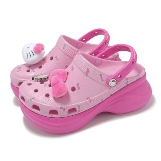 【Crocs】厚底洞洞鞋 Hello Kitty Bae Clog 女鞋 復古 Bae克駱格 卡駱馳 粉紅(21119990H)