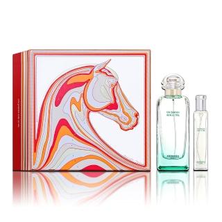 【Hermes 愛馬仕】尼羅河花園香氛禮盒-淡香水100ML+隨身瓶15ML(平行輸入)