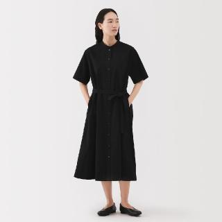 【MUJI 無印良品】女涼感短袖襯衫洋裝(共3色)