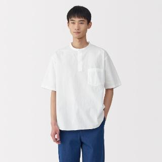 【MUJI 無印良品】男涼感亨利領短袖布帛T恤(共6色)
