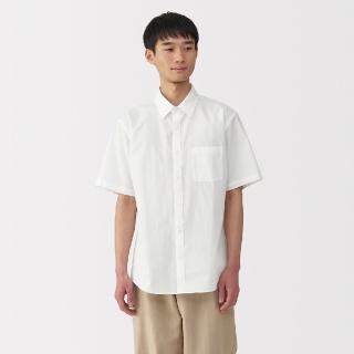 【MUJI 無印良品】男水洗平織布短袖襯衫(共6色)