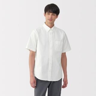 【MUJI 無印良品】男水洗牛津布扣領短袖襯衫(共5色)