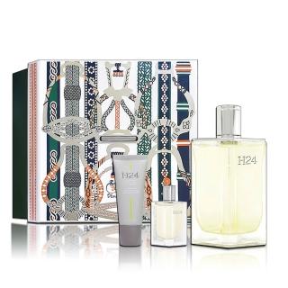 【Hermes 愛馬仕】H24 男性淡香水香氛禮盒-淡香水100ML+小香5ML+活力保濕面霜20ML(平行輸入)