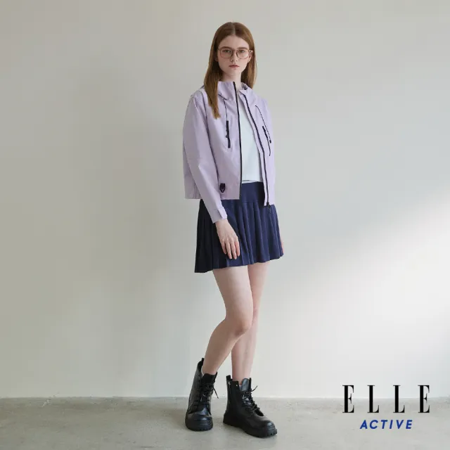 【ELLE ACTIVE】女款 機能防風防潑水連帽防曬風衣外套-淺紫色(EA25S2W6103-21)