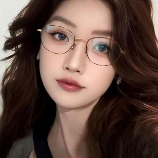 【MoonDy】金絲眼鏡 橢圓形眼鏡 鏡框 眼鏡架 眼鏡女 復古眼鏡 鈦架 無度數眼鏡 極輕 適合圓臉 小臉神器