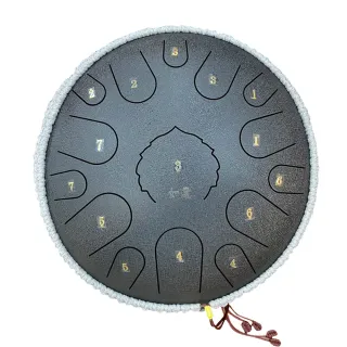 【臺灣品牌】如意空靈鼓 鋼舌鼓 天鼓 14吋15音D調 黑色(附贈全套配件)